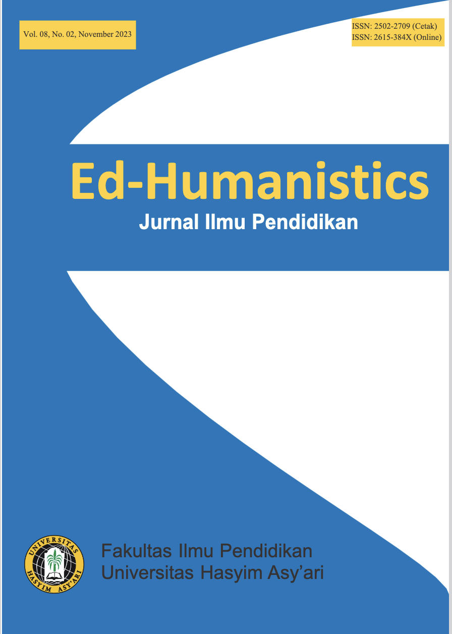 					View Vol. 8 No. 02 (2023): Ed-Humanistics Vol 8 No 2 Tahun 2023
				
